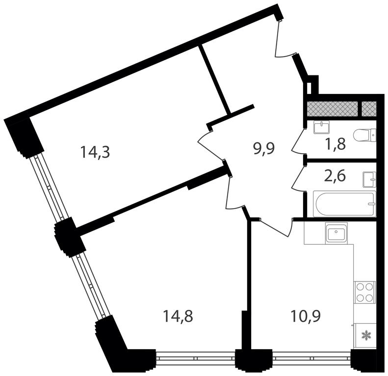 2-BD Apartment Sale, 54.3平方米 at Varshavskie Vorota, Varshavskoye Highway, 141, Moscow, Russia #1 2-BD Apartment Sale, 54.3平方米 at Varshavskie Vorota, Varshavskoye Highway, 141, Moscow, Russia #1