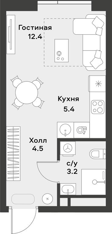 Apartment Sale, 25.5平方米 at Alia, Lyotnaya Street, 95Бк2, Moscow, Russia #2