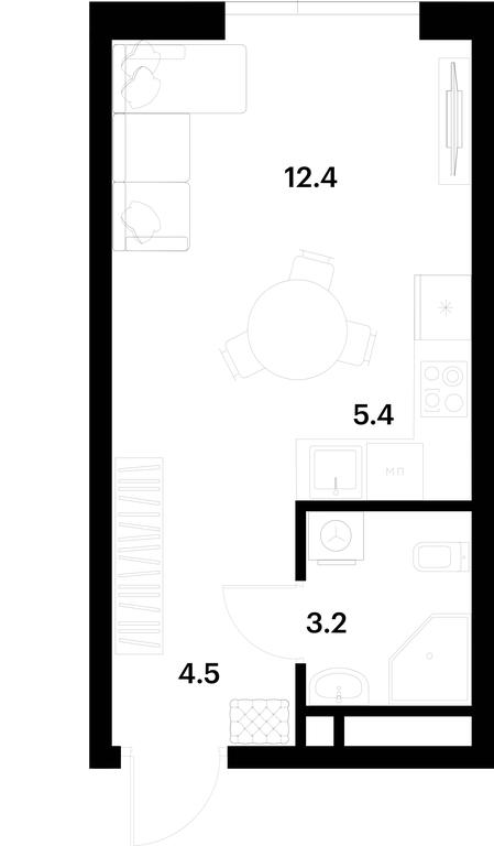 Apartment Sale, 25.5平方米 at Alia, Lyotnaya Street, 95Бк2, Moscow, Russia #1