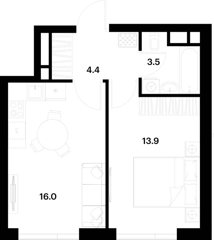 Продажа квартиры, 37,8 м² в ЖК «Алия (Alia)», Лётная улица, 95Бк2, Москва, Россия #1 Продажа квартиры, 37,8 м² в ЖК «Алия (Alia)», Лётная улица, 95Бк2, Москва, Россия #1