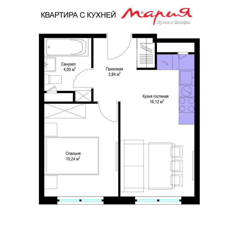 1-BD Apartment Sale, 32.9平方米 at Eko Vidnoe 2.0, kvartal Tsentralny, 1, Kupelinka Subdistrict, derevnya Sapronovo, Leninskiy City District, Moscow Region, Russia #1 1-BD Apartment Sale, 32.9平方米 at Eko Vidnoe 2.0, kvartal Tsentralny, 1, Kupelinka Subdistrict, derevnya Sapronovo, Leninskiy City District, Moscow Region, Russia #1