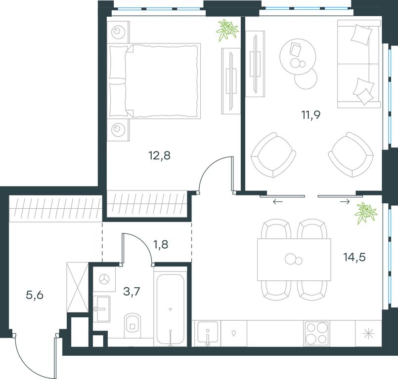 1-BD Apartment Sale, 50.3 sq. m. at Level Yzhnoportovaya, Yuzhnoportovaya Street, 28Ас17, Moscow, Russia #1 1-BD Apartment Sale, 50.3 sq. m. at Level Yzhnoportovaya, Yuzhnoportovaya Street, 28Ас17, Moscow, Russia #1