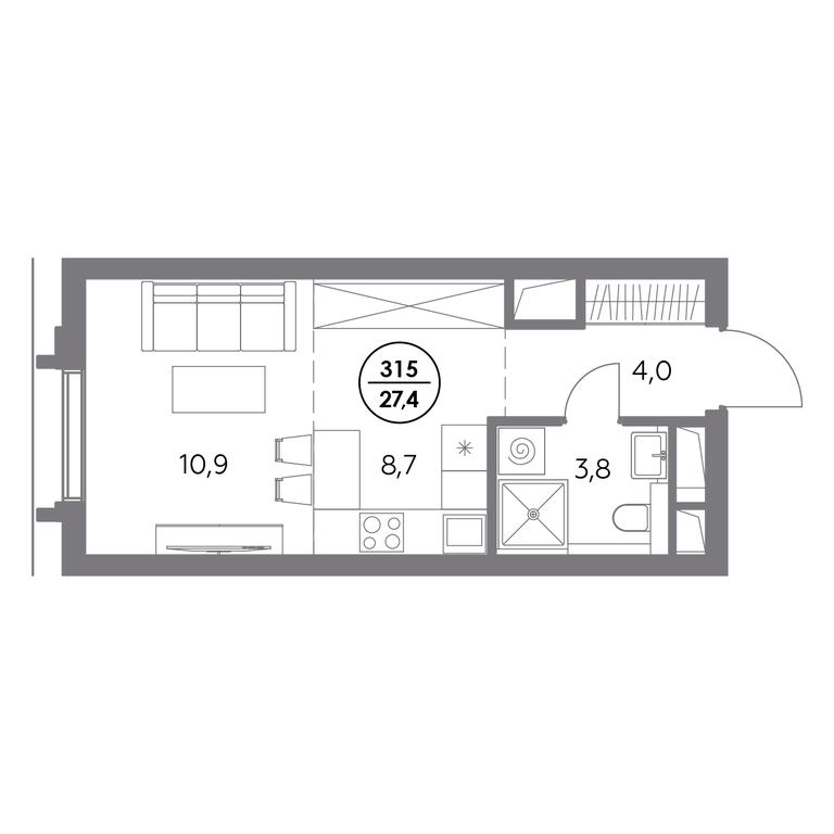 1-BD Apartment Sale, 27.4 sq. m. at Dom56, Fridrikha Engelsa Street, 56с1, Moscow, Russia #2 1-BD Apartment Sale, 27.4 sq. m. at Dom56, Fridrikha Engelsa Street, 56с1, Moscow, Russia #2