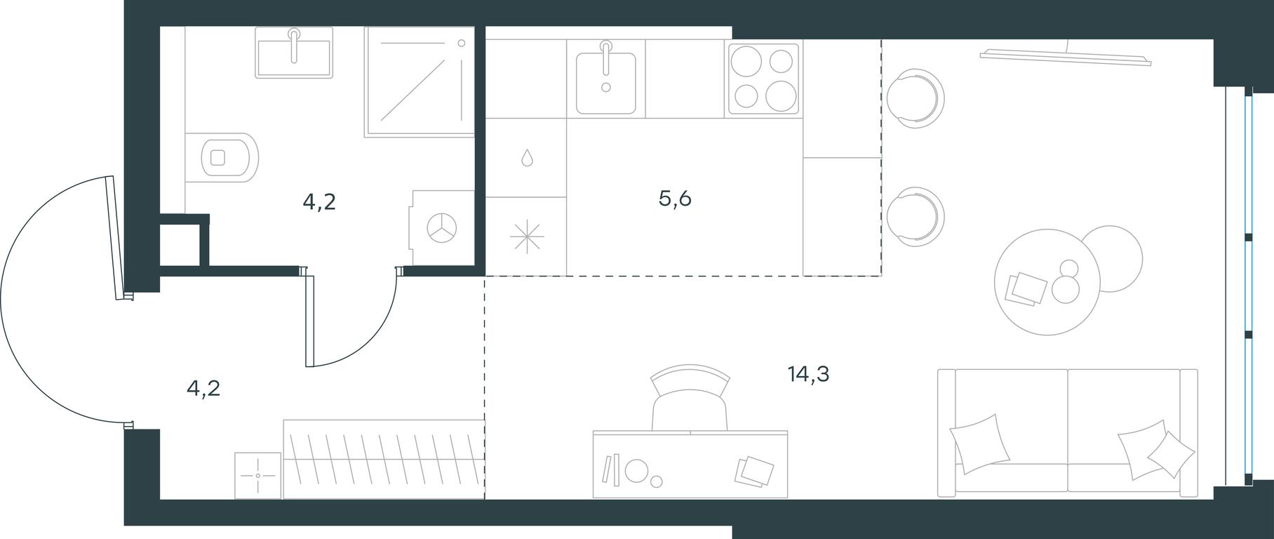 Apartment Sale, 28.3平方米 at Level Michurinskiy, Озёрная улица, вл1, Москва, Россия #1 Apartment Sale, 28.3平方米 at Level Michurinskiy, Озёрная улица, вл1, Москва, Россия #1