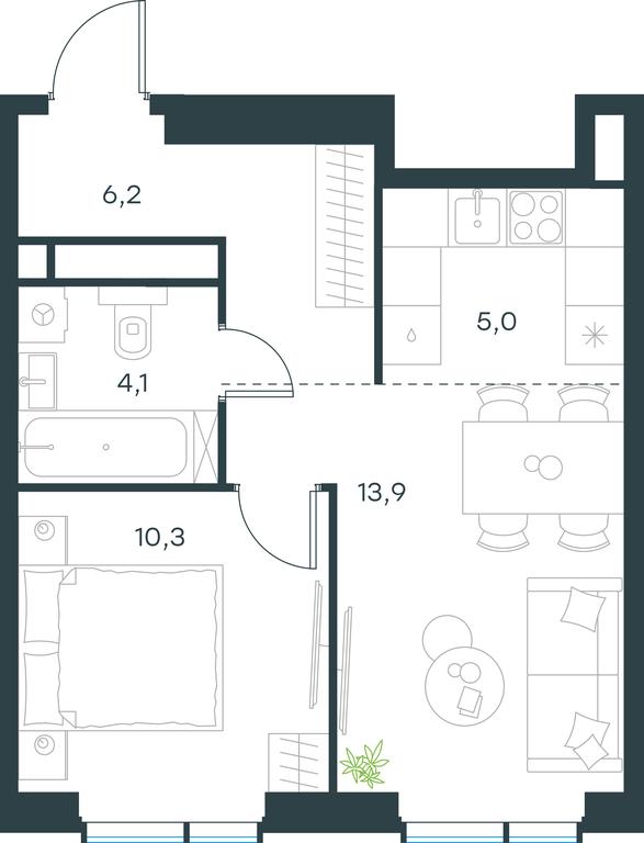 Продажа 1-комн. квартиры, 39,5 м² в ЖК «Левел Мичуринский (Level Мичуринский)», Озёрная улица, вл1, Москва, Россия #1 Продажа 1-комн. квартиры, 39,5 м² в ЖК «Левел Мичуринский (Level Мичуринский)», Озёрная улица, вл1, Москва, Россия #1