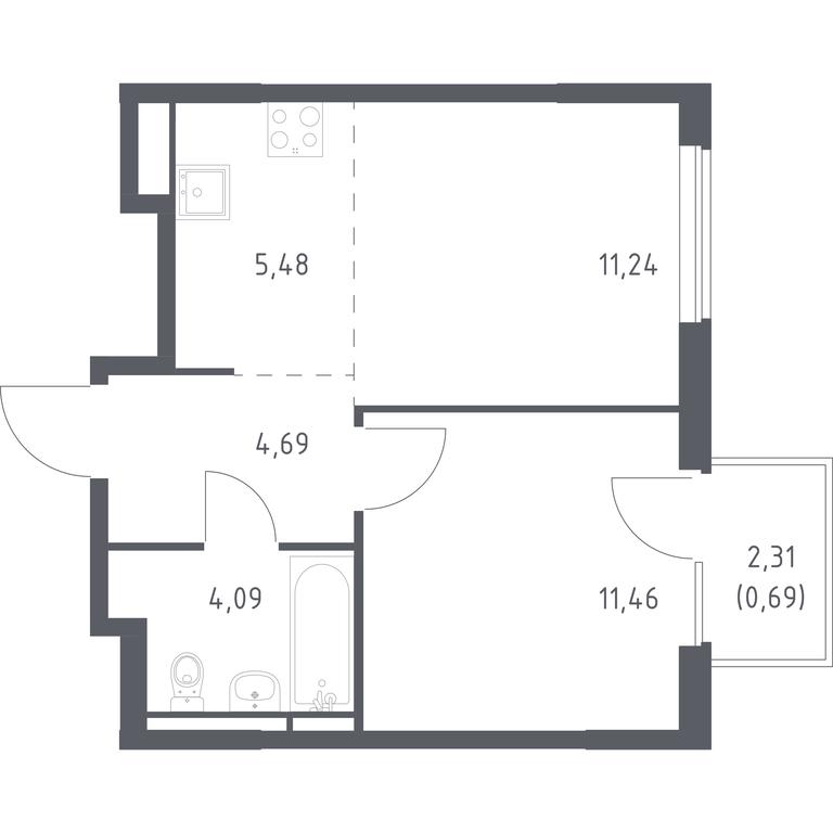 Apartment Sale, 37.65平方米 at Mytishchi Park, Silikatnaya ulitsa, 41к3, Mytischi, Moscow Region, Russia #1 Apartment Sale, 37.65平方米 at Mytishchi Park, Silikatnaya ulitsa, 41к3, Mytischi, Moscow Region, Russia #1
