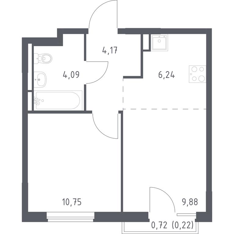 Apartment Sale, 35.35 sq. m. at Mytishchi Park, Silikatnaya ulitsa, 41к3, Mytischi, Moscow Region, Russia #1