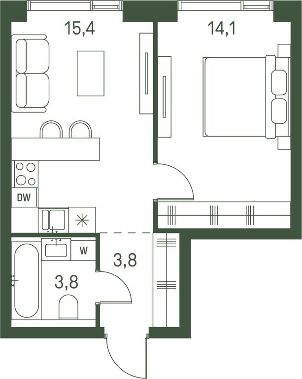 1-BD Apartment Sale, 37.1平方米 at Moments, Volokolamskoye Highway, 28, Moscow, Russia #1 1-BD Apartment Sale, 37.1平方米 at Moments, Volokolamskoye Highway, 28, Moscow, Russia #1