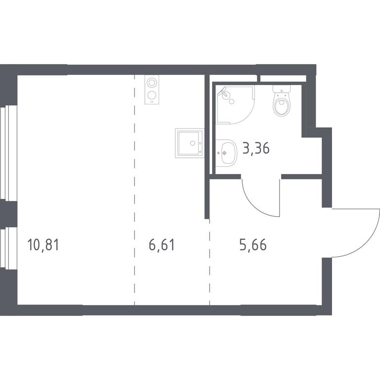 Apartment Sale, 26.44平方米 at Mytishchi Park, Silikatnaya ulitsa, 41к3, Mytischi, Moscow Region, Russia #1 Apartment Sale, 26.44平方米 at Mytishchi Park, Silikatnaya ulitsa, 41к3, Mytischi, Moscow Region, Russia #1