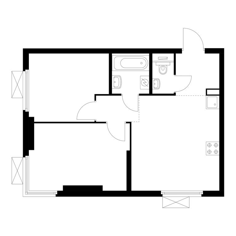 2-BD Apartment Sale, 49.2平方米 at Vtoroy Nagatinskiy, 2nd Nagatinsky Drive, 2к1, Moscow, Russia #1 2-BD Apartment Sale, 49.2平方米 at Vtoroy Nagatinskiy, 2nd Nagatinsky Drive, 2к1, Moscow, Russia #1