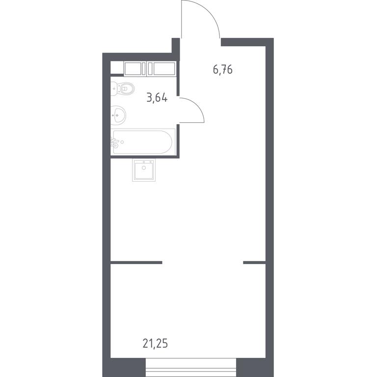Apartment Sale, 31.65平方米 at MirrorZdanie, Oktyabrskaya Street, 98, Moscow, Russia #1