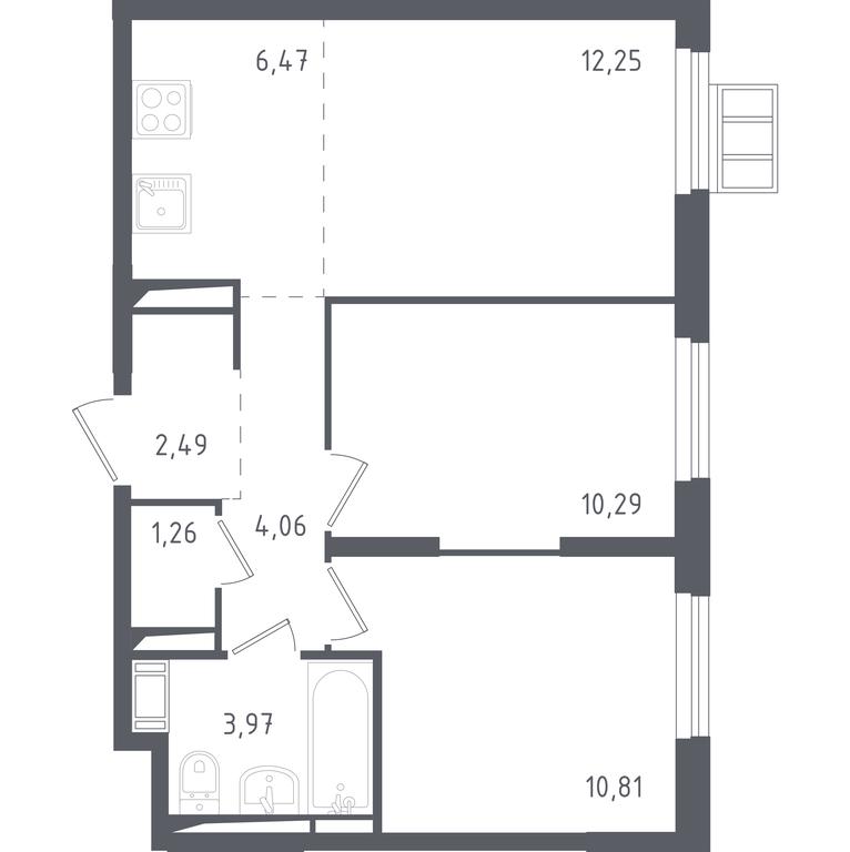 1-BD Apartment Sale, 51平方米 at Gorki Park, Shkolnaya ulitsa, 2, derevnya Korobovo, Leninskiy City District, Moscow Region, Russia #1