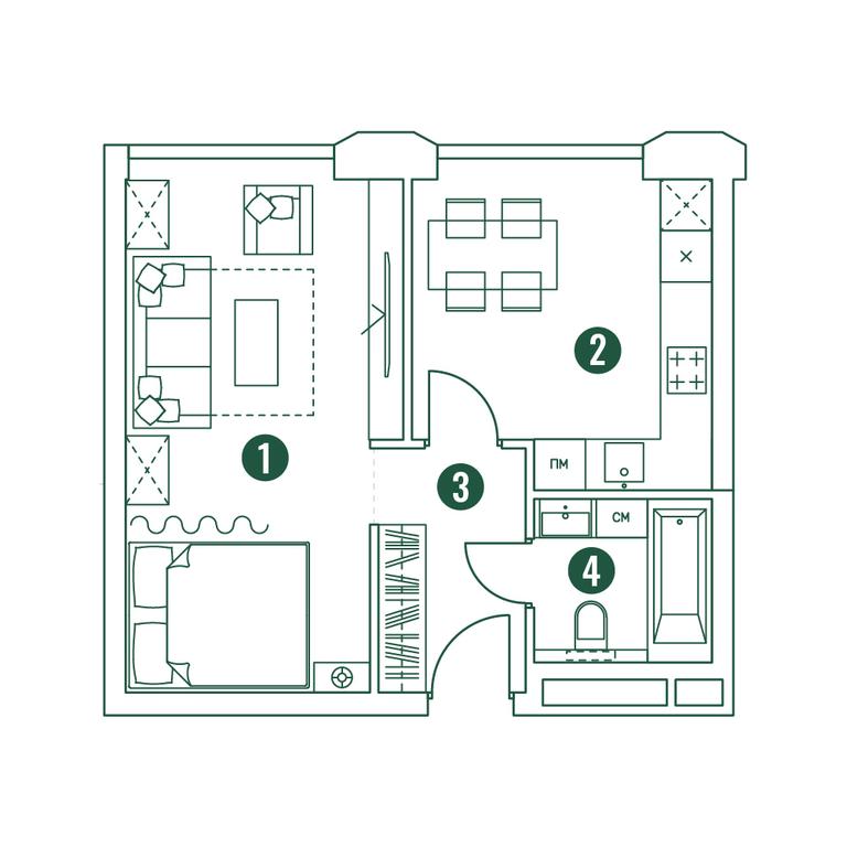 Продажа 1-комн. квартиры, 39,1 м² в ЖК «Вери (Very)», Ботаническая улица, 29, Москва, Россия #1 Продажа 1-комн. квартиры, 39,1 м² в ЖК «Вери (Very)», Ботаническая улица, 29, Москва, Россия #1