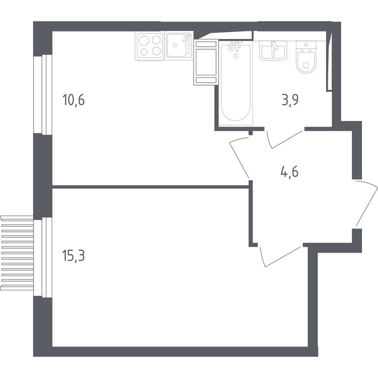 Apartment Sale, 33.9 sq. m. at Mytishchi Park, Silikatnaya ulitsa, 41к3, Mytischi, Moscow Region, Russia #1