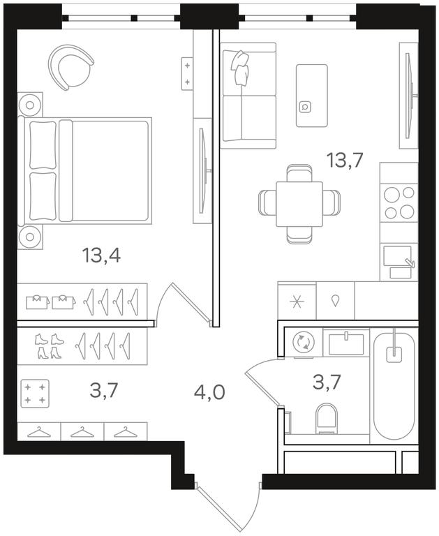 1-BD Apartment Sale, 38.5平方米 at Mangazeya na Rechnom, Leningradskoye Highway, Moscow, Russia #1 1-BD Apartment Sale, 38.5平方米 at Mangazeya na Rechnom, Leningradskoye Highway, Moscow, Russia #1