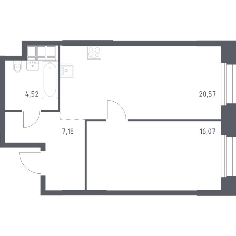 Apartment Sale, 48.34 sq. m. at Troparevo Park, Kiyevskoye shosse, 21-y kilometr, 3с4, Mosrentgen Settlement, Moscow, Russia #1