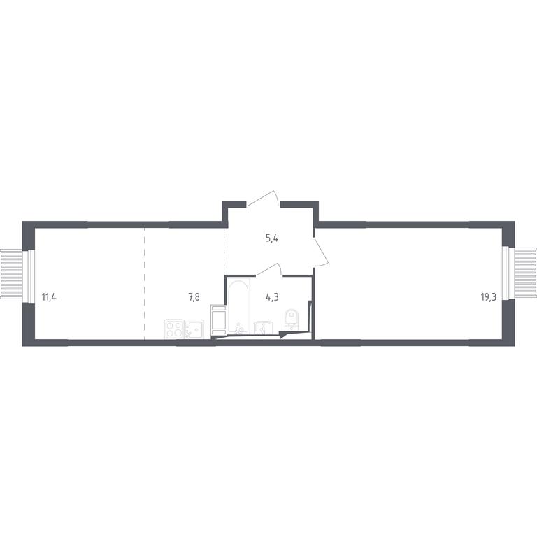 Apartment Sale, 47.2平方米 at Mytishchi Park, Silikatnaya ulitsa, 41к3, Mytischi, Moscow Region, Russia #1