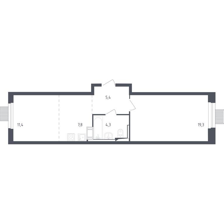 1-BD Apartment Sale, 48.2 sq. m. at Mytishchi Park, Silikatnaya ulitsa, 41к3, Mytischi, Moscow Region, Russia #1