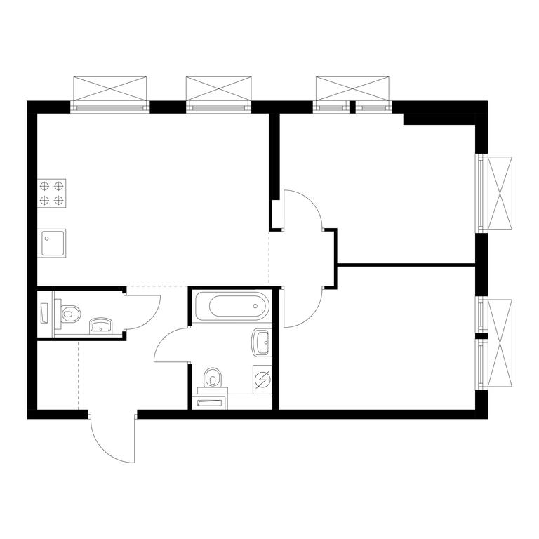 2-BD Apartment Sale, 54平方米 at Kolskaya 8, Kolskaya Street, 8с16, Moscow, Russia #1