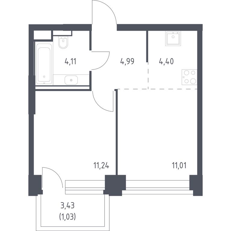 Apartment Sale, 36.78平方米 at Nova, Bratyev Fonchenko Street, вл21, Moscow, Russia #1 Apartment Sale, 36.78平方米 at Nova, Bratyev Fonchenko Street, вл21, Moscow, Russia #1