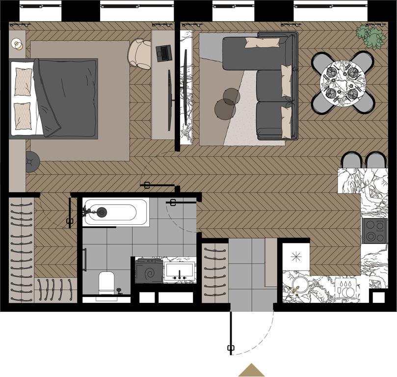 2-BD Apartment Sale, 57.4平方米 at Zorge 9, Zorge Street, 9к1, Moscow, Russia #1