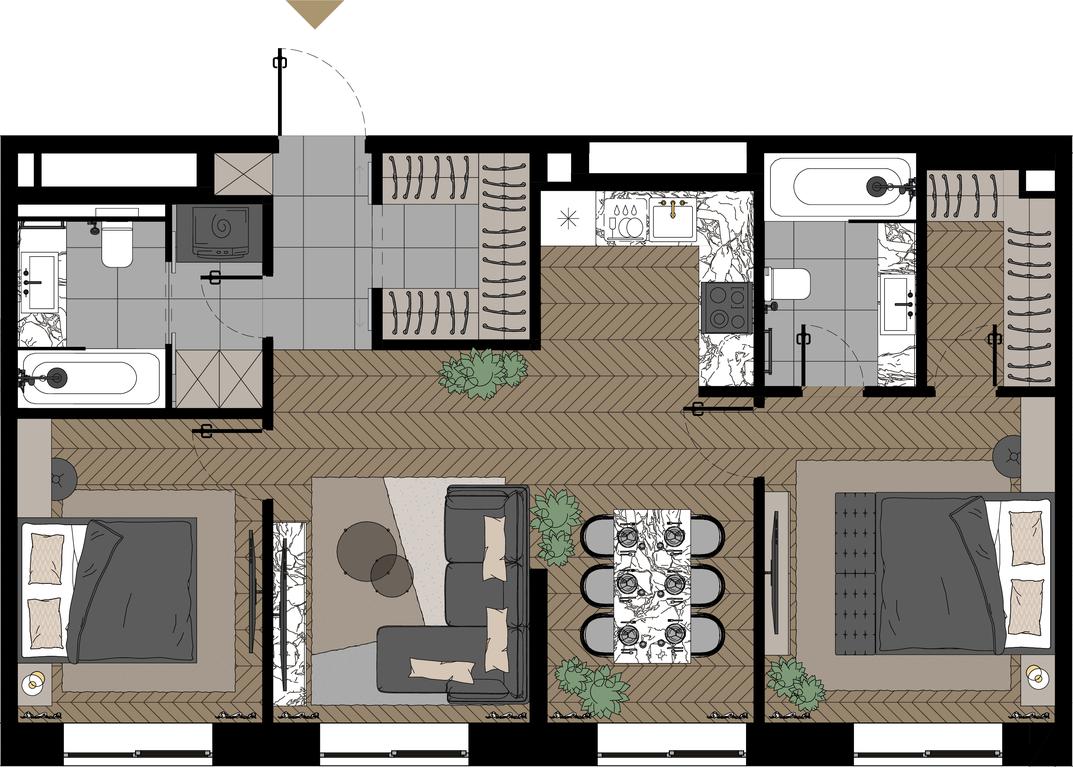 3-BD Apartment Sale, 76.1平方米 at Zorge 9, Zorge Street, 9к1, Moscow, Russia #1 3-BD Apartment Sale, 76.1平方米 at Zorge 9, Zorge Street, 9к1, Moscow, Russia #1