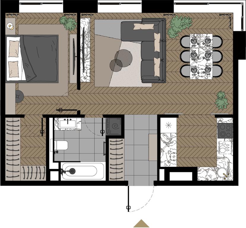 2-BD Apartment Sale, 58.4平方米 at Zorge 9, Zorge Street, 9к1, Moscow, Russia #1 2-BD Apartment Sale, 58.4平方米 at Zorge 9, Zorge Street, 9к1, Moscow, Russia #1