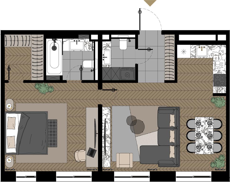 2-BD Apartment Sale, 68.6平方米 at Zorge 9, Zorge Street, 9к1, Moscow, Russia #1 2-BD Apartment Sale, 68.6平方米 at Zorge 9, Zorge Street, 9к1, Moscow, Russia #1