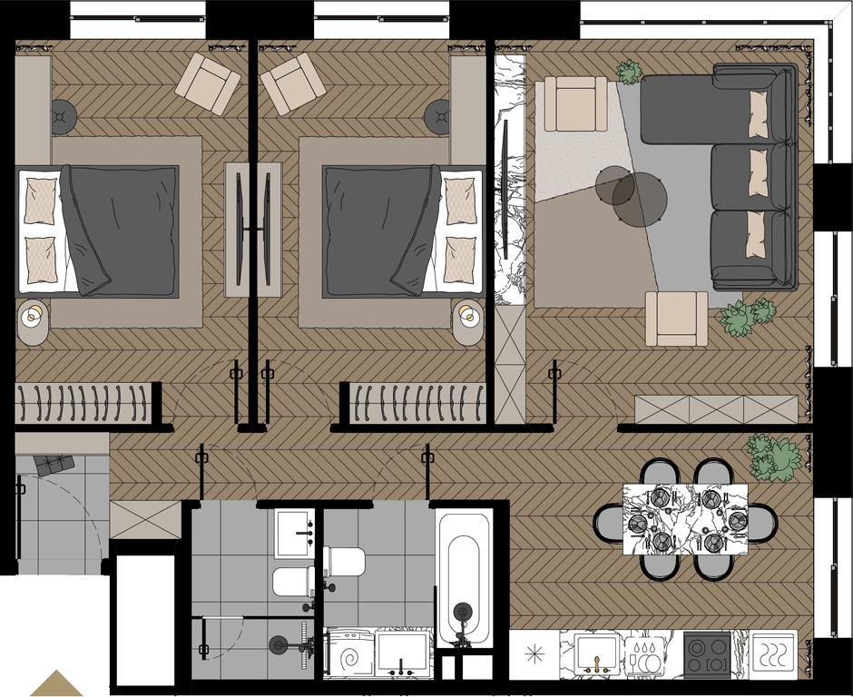 2-BD Apartment Sale, 79.9平方米 at Zorge 9, Zorge Street, 9к1, Moscow, Russia #1 2-BD Apartment Sale, 79.9平方米 at Zorge 9, Zorge Street, 9к1, Moscow, Russia #1