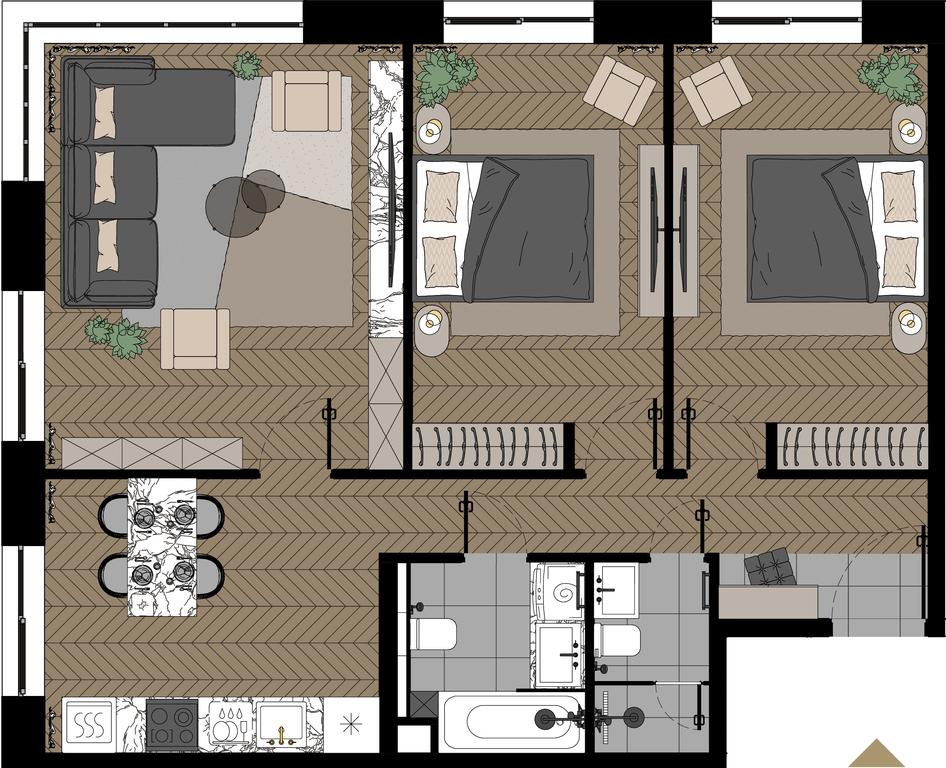 4-BD Apartment Sale, 78.5平方米 at Zorge 9, Zorge Street, 9к1, Moscow, Russia #1 4-BD Apartment Sale, 78.5平方米 at Zorge 9, Zorge Street, 9к1, Moscow, Russia #1