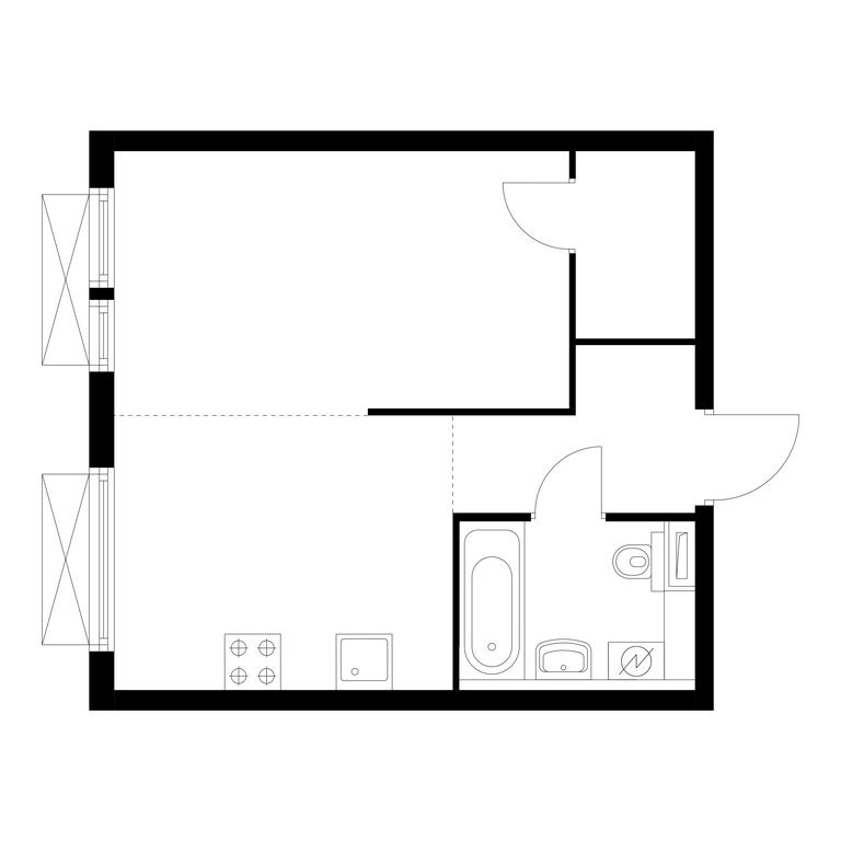 1-BD Apartment Sale, 34.1 sq. m. at Kolskaya 8, Kolskaya Street, 8с16, Moscow, Russia #1