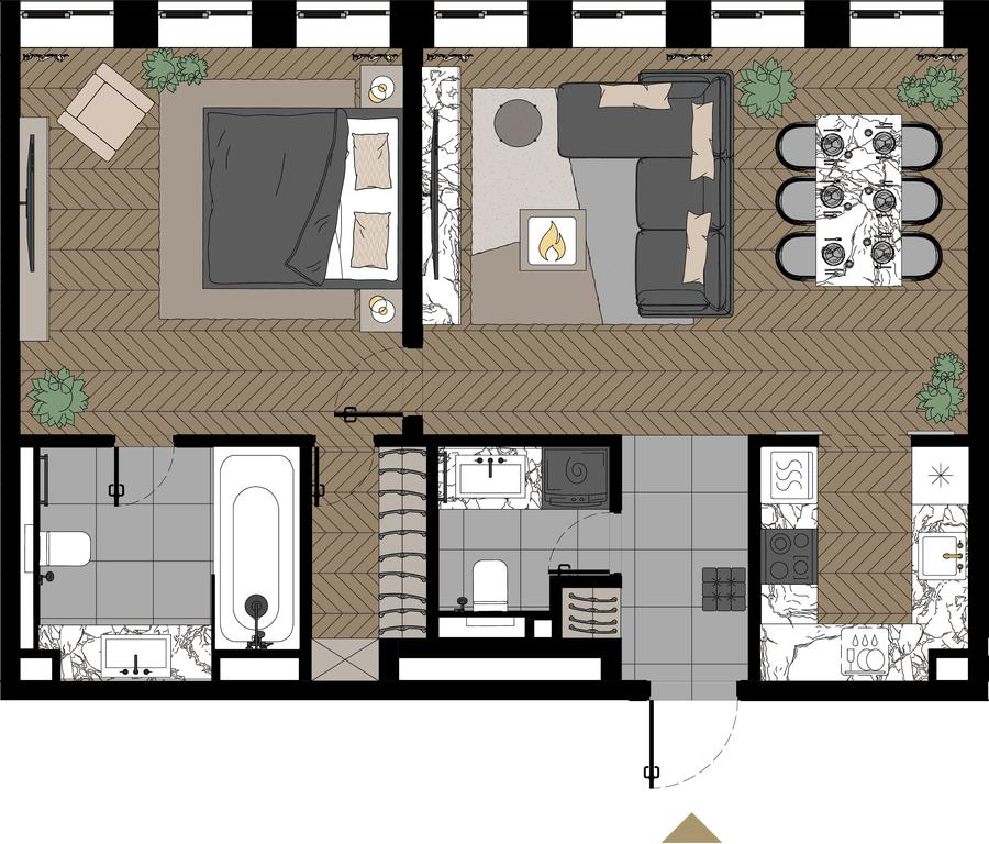 2-BD Apartment Sale, 62.6平方米 at Zorge 9, Zorge Street, 9к1, Moscow, Russia #1 2-BD Apartment Sale, 62.6平方米 at Zorge 9, Zorge Street, 9к1, Moscow, Russia #1