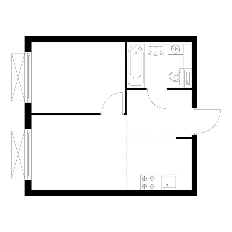 1-BD Apartment Sale, 34.2 sq. m. at Kolskaya 8, Kolskaya Street, 8с16, Moscow, Russia #1 1-BD Apartment Sale, 34.2 sq. m. at Kolskaya 8, Kolskaya Street, 8с16, Moscow, Russia #1