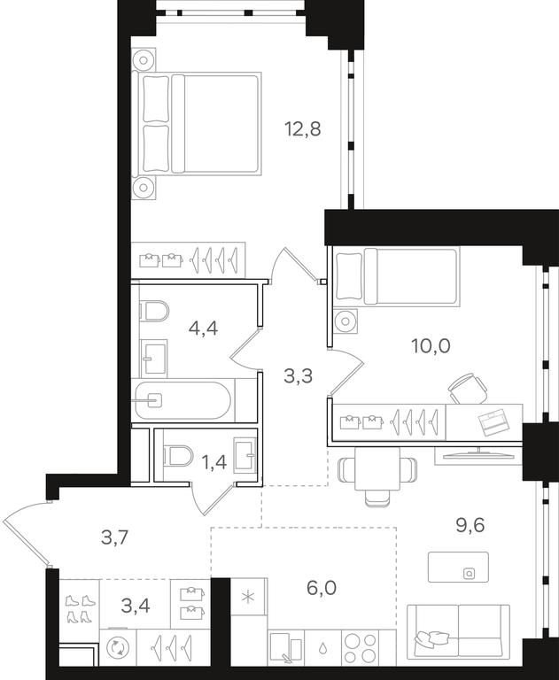 2-BD Apartment Sale, 54.6 sq. m. at Mangazeja v Bogorodskom, Ivanteyevskaya Street, 25к1, Moscow, Russia #2 2-BD Apartment Sale, 54.6 sq. m. at Mangazeja v Bogorodskom, Ivanteyevskaya Street, 25к1, Moscow, Russia #2