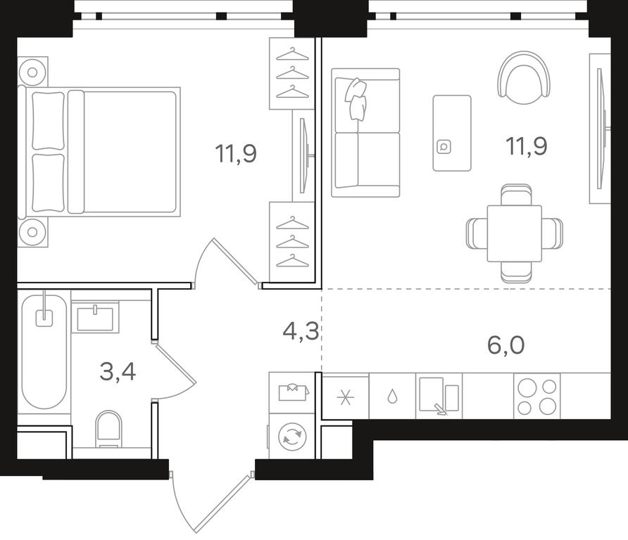 1-BD Apartment Sale, 37.5 sq. m. at Mangazeja v Bogorodskom, Ivanteyevskaya Street, 25к1, Moscow, Russia #1