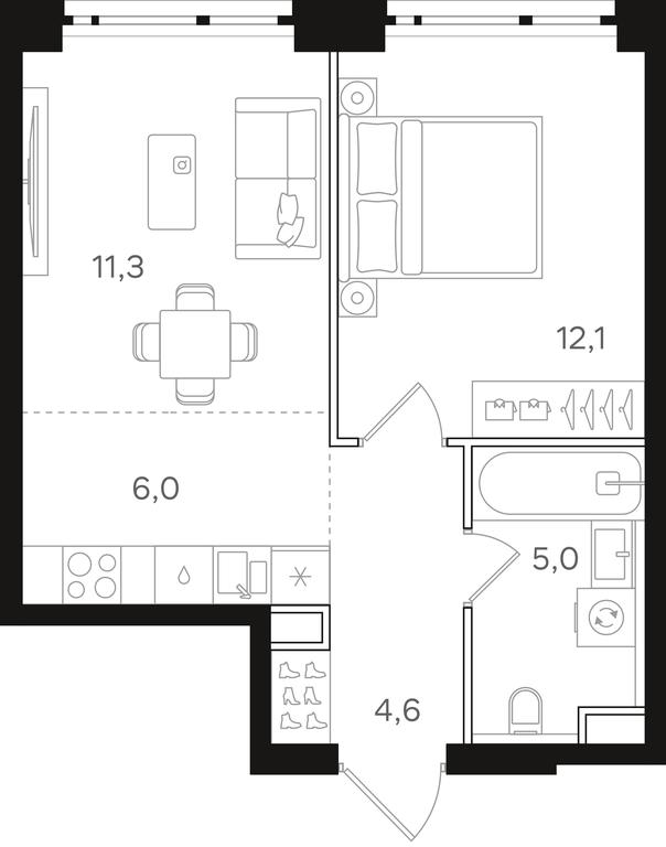 1-BD Apartment Sale, 39 sq. m. at Mangazeja v Bogorodskom, Ivanteyevskaya Street, 25к1, Moscow, Russia #2 1-BD Apartment Sale, 39 sq. m. at Mangazeja v Bogorodskom, Ivanteyevskaya Street, 25к1, Moscow, Russia #2