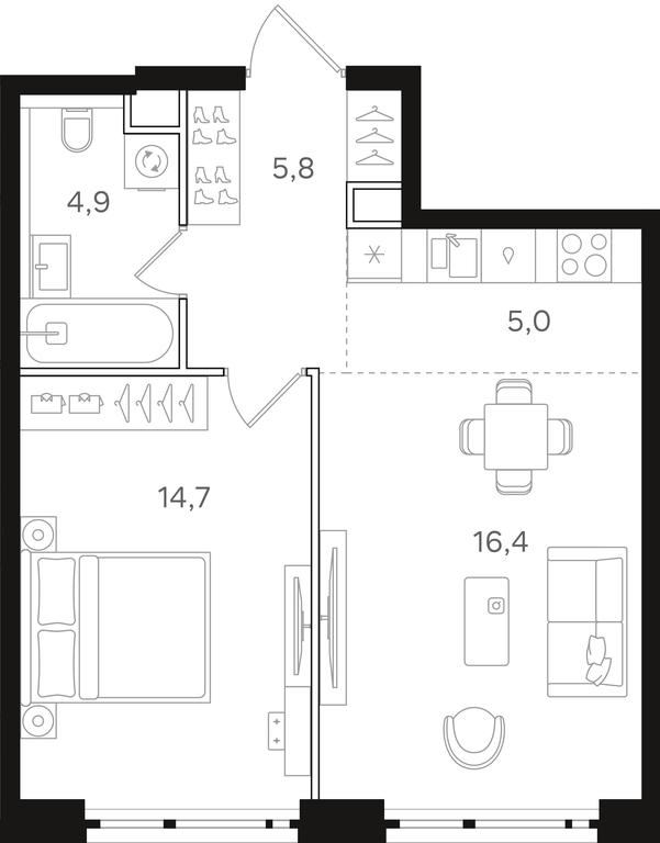 1-BD Apartment Sale, 46.8 sq. m. at Mangazeja v Bogorodskom, Ivanteyevskaya Street, 25к1, Moscow, Russia #2 1-BD Apartment Sale, 46.8 sq. m. at Mangazeja v Bogorodskom, Ivanteyevskaya Street, 25к1, Moscow, Russia #2