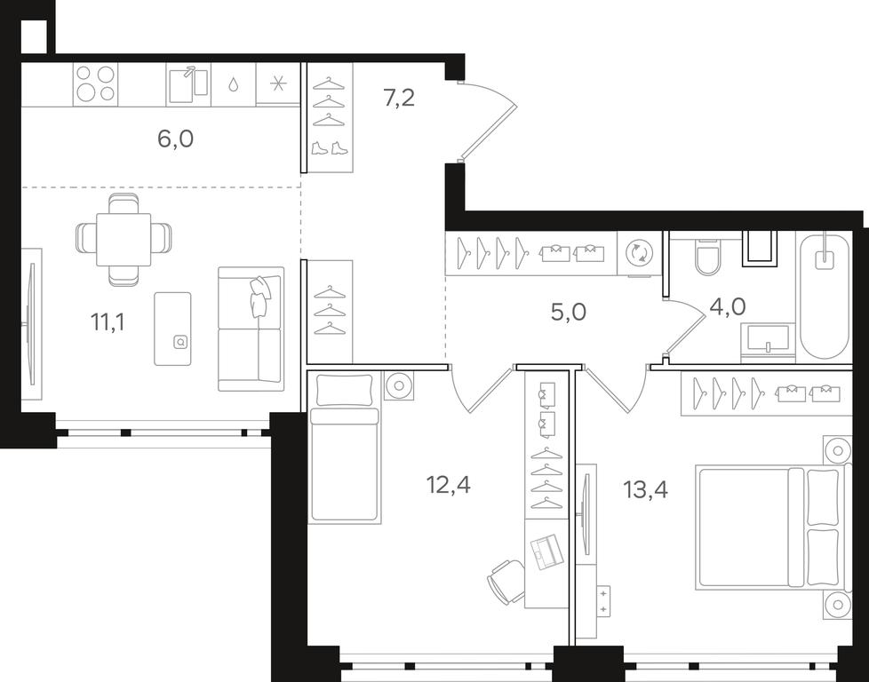 2-BD Apartment Sale, 59.1 sq. m. at Mangazeja v Bogorodskom, Ivanteyevskaya Street, 25к1, Moscow, Russia #1 2-BD Apartment Sale, 59.1 sq. m. at Mangazeja v Bogorodskom, Ivanteyevskaya Street, 25к1, Moscow, Russia #1