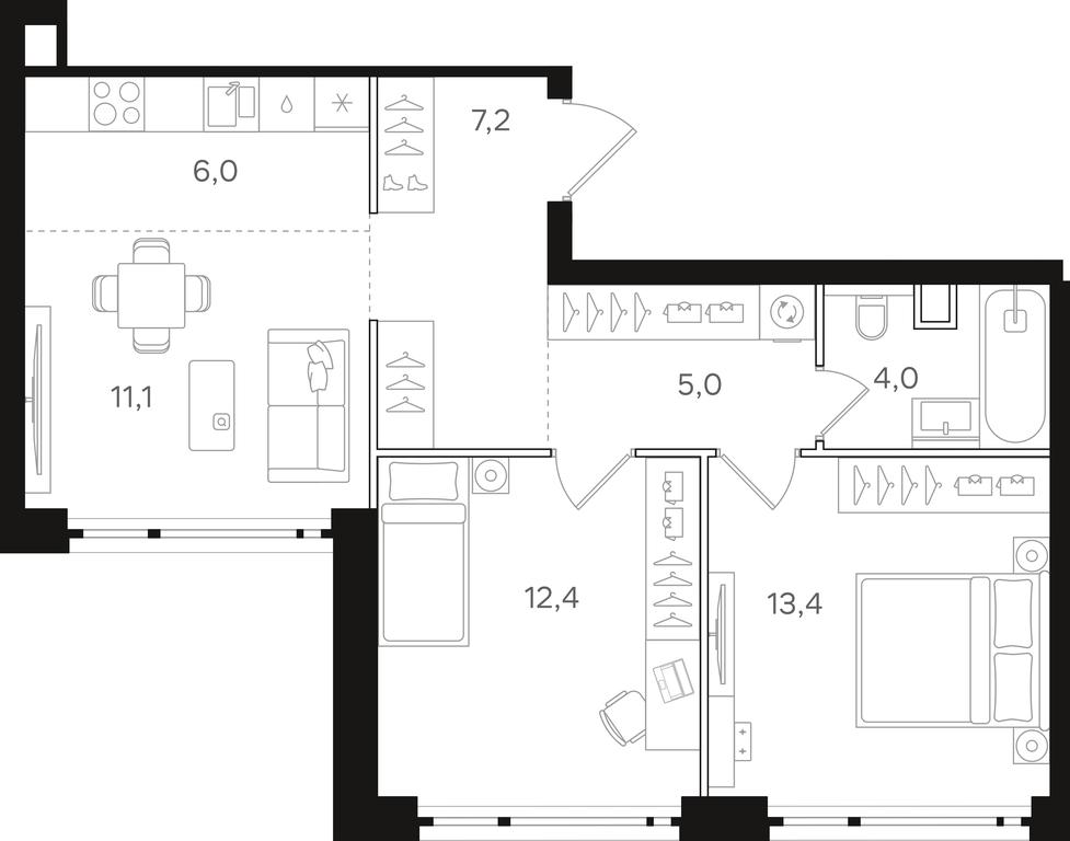 2-BD Apartment Sale, 59.1 sq. m. at Mangazeja v Bogorodskom, Ivanteyevskaya Street, 25к1, Moscow, Russia #2 2-BD Apartment Sale, 59.1 sq. m. at Mangazeja v Bogorodskom, Ivanteyevskaya Street, 25к1, Moscow, Russia #2