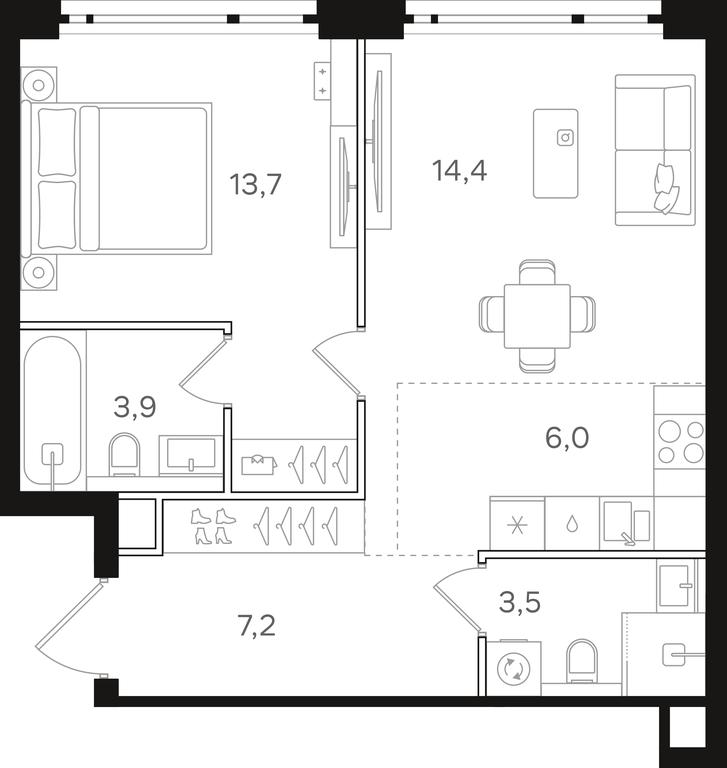 1-BD Apartment Sale, 48.7 sq. m. at Mangazeja v Bogorodskom, Ivanteyevskaya Street, 25к1, Moscow, Russia #2 1-BD Apartment Sale, 48.7 sq. m. at Mangazeja v Bogorodskom, Ivanteyevskaya Street, 25к1, Moscow, Russia #2
