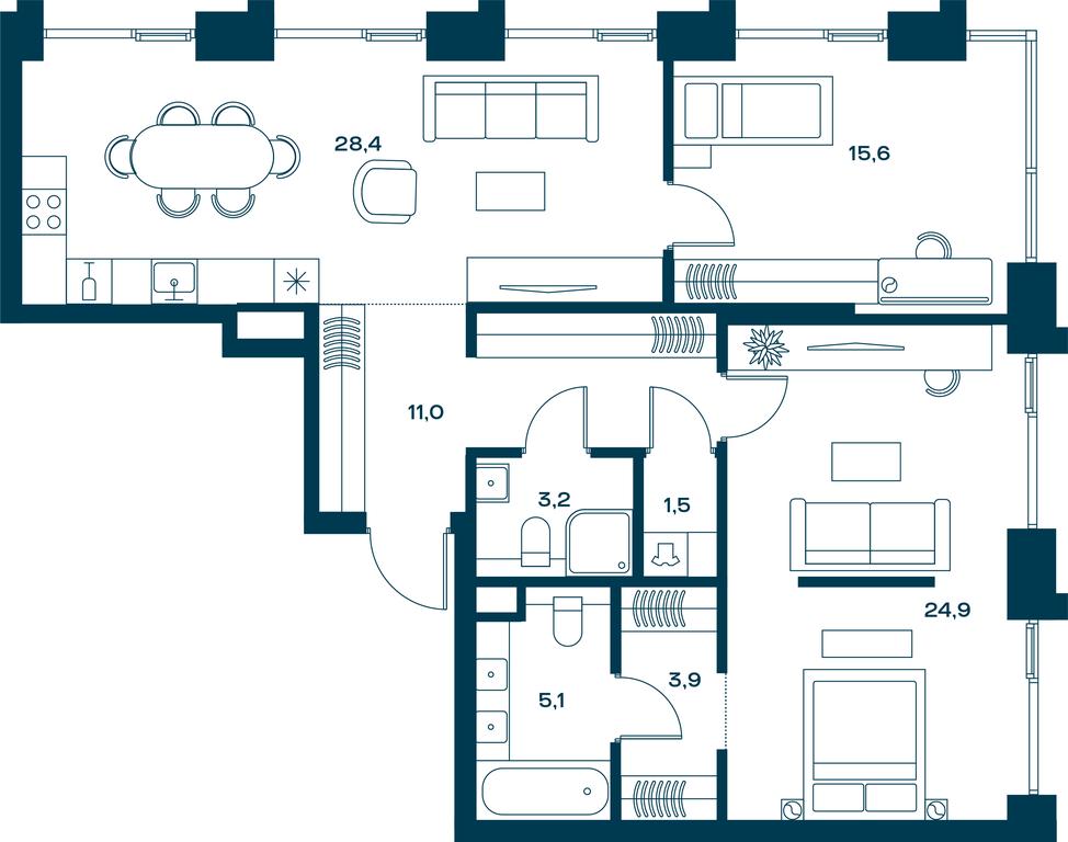 2-BD Apartment Sale, 96 sq. m. at Soul, Chasovaya Street, 28, Moscow, Russia #2 2-BD Apartment Sale, 96 sq. m. at Soul, Chasovaya Street, 28, Moscow, Russia #2