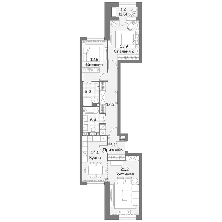 Продажа 3-комн. квартиры, 94,4 м² в ЖК «Режиссер», улица Вильгельма Пика, 3, Москва, Россия #1 Продажа 3-комн. квартиры, 94,4 м² в ЖК «Режиссер», улица Вильгельма Пика, 3, Москва, Россия #1