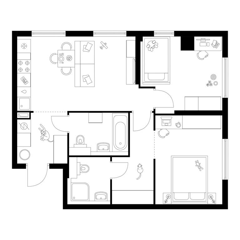 2-BD Apartment Sale, 59.9 sq. m. at Kronshtadtskiy 9, Kronshtadtsky Boulevard, 9с21, Moscow, Russia #1 2-BD Apartment Sale, 59.9 sq. m. at Kronshtadtskiy 9, Kronshtadtsky Boulevard, 9с21, Moscow, Russia #1