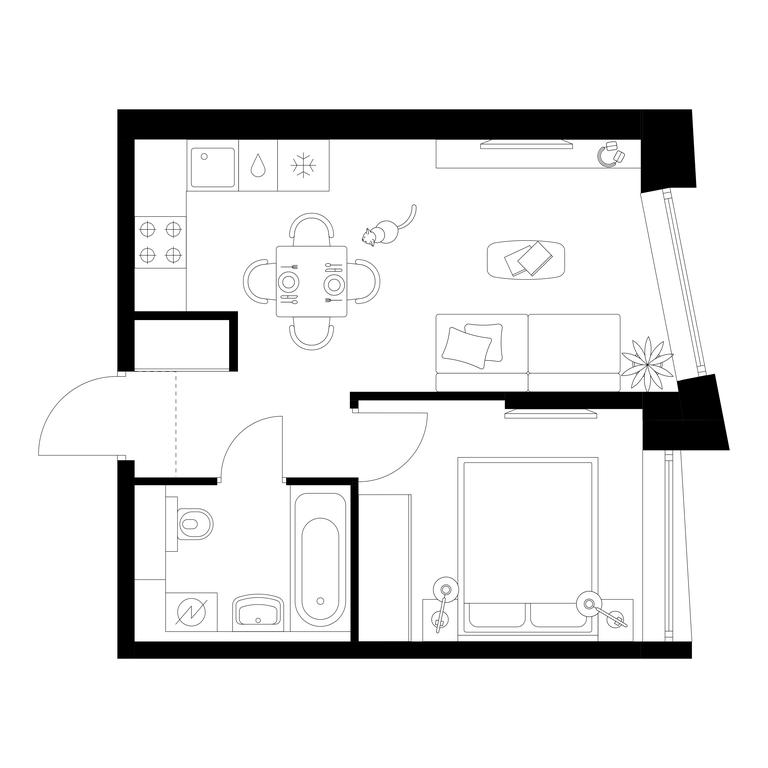 1-BD Apartment Sale, 32.8平方米 at Businovskiy Park, Izhorskaya Street, 6с5, Moscow, Russia #1