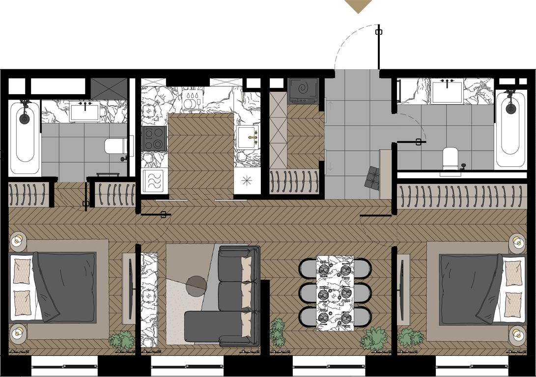 3-BD Apartment Sale, 78.2平方米 at Zorge 9, Zorge Street, 9к1, Moscow, Russia #1 3-BD Apartment Sale, 78.2平方米 at Zorge 9, Zorge Street, 9к1, Moscow, Russia #1