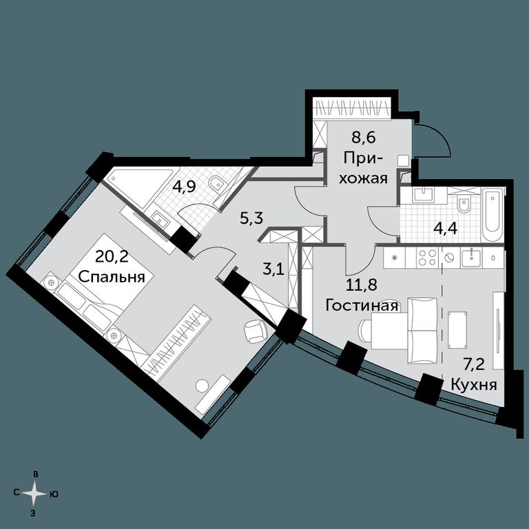 1-BD Apartment Sale, 65.4 sq. m. at Sydney City, Shenogina Street, 2, Moscow, Russia #1 1-BD Apartment Sale, 65.4 sq. m. at Sydney City, Shenogina Street, 2, Moscow, Russia #1