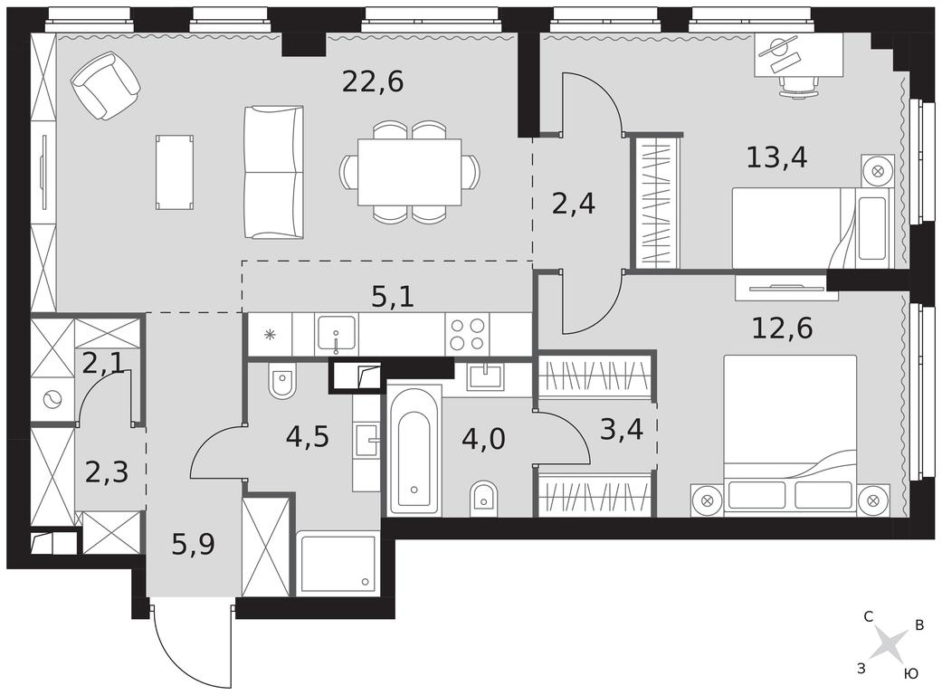 3-BD Apartment Sale, 78.3平方米 at Sydney City, Shenogina Street, 2, Moscow, Russia #1 3-BD Apartment Sale, 78.3平方米 at Sydney City, Shenogina Street, 2, Moscow, Russia #1