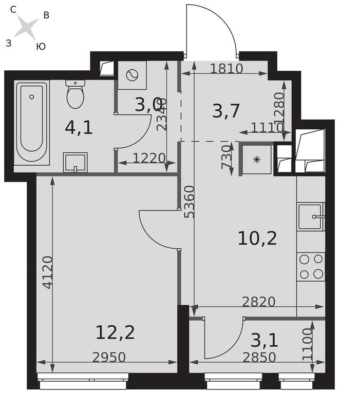 1-BD Apartment Sale, 36.3平方米 at Sydney City, Shenogina Street, 2, Moscow, Russia #2