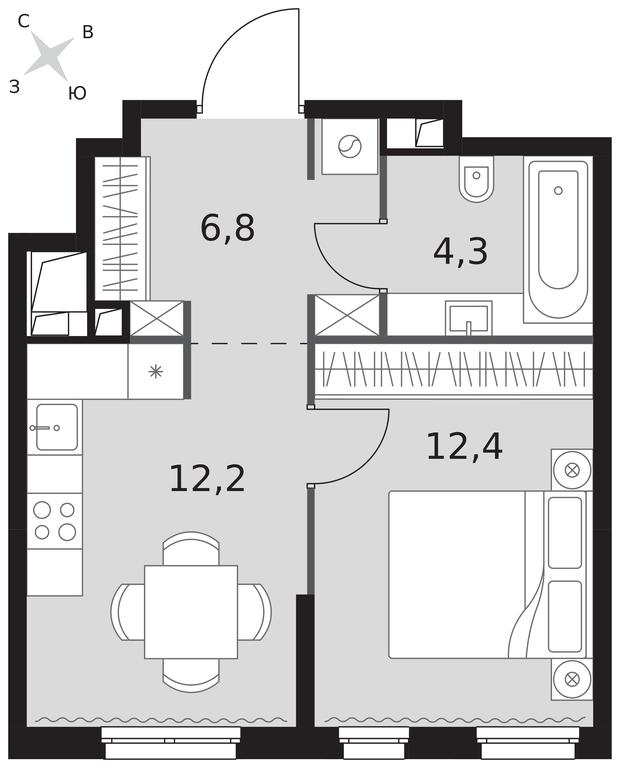 1-BD Apartment Sale, 35.7 sq. m. at Sydney City, Shenogina Street, 2, Moscow, Russia #1 1-BD Apartment Sale, 35.7 sq. m. at Sydney City, Shenogina Street, 2, Moscow, Russia #1