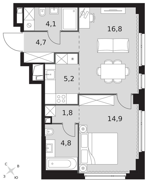 2-BD Apartment Sale, 52.3平方米 at Sydney City, Shenogina Street, 2, Moscow, Russia #1 2-BD Apartment Sale, 52.3平方米 at Sydney City, Shenogina Street, 2, Moscow, Russia #1